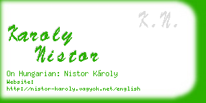 karoly nistor business card